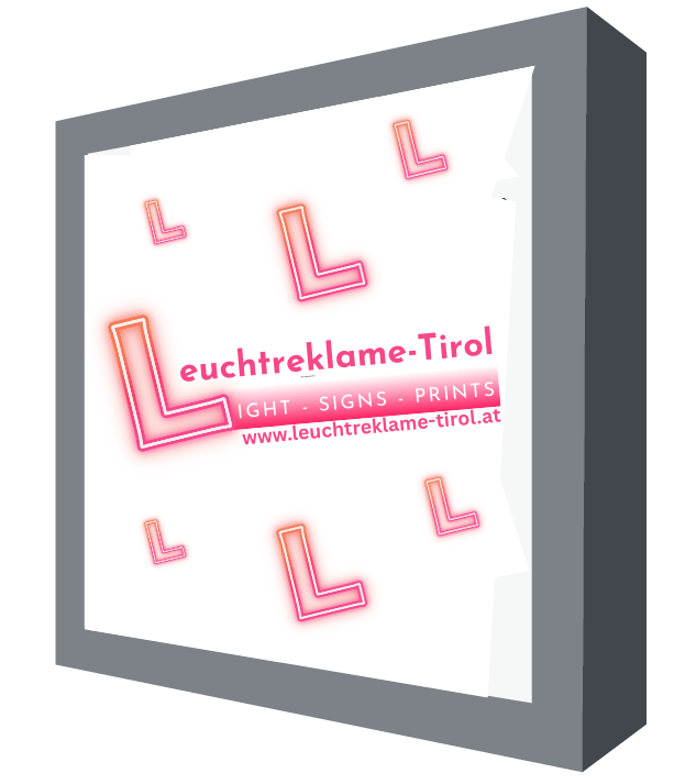 Leuchtkästen mit Plexiglas einseitig und mit Firmenlogo